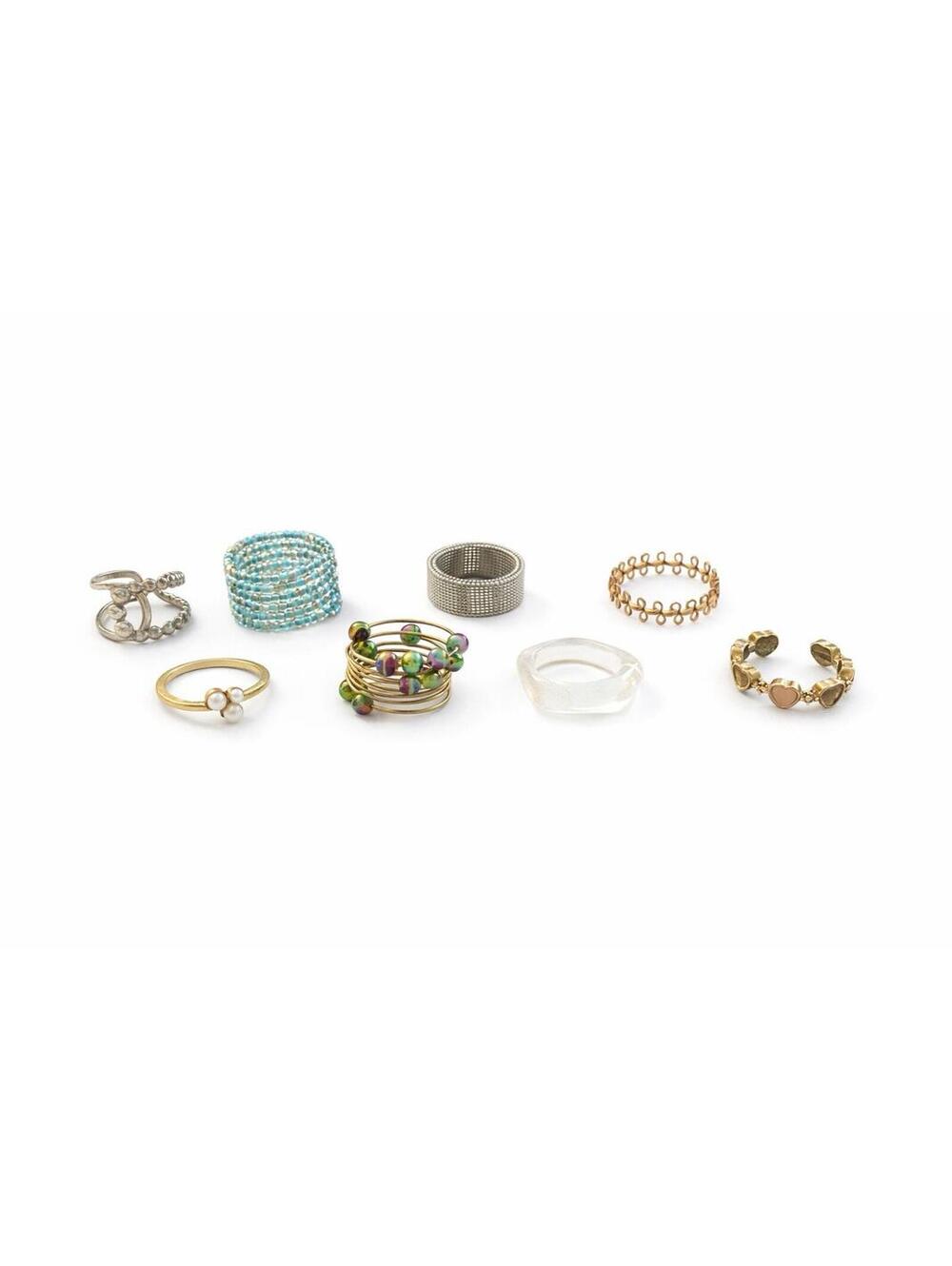 VTG-now Gold pearl funky dainty RINGS LOT Jewelry Lot Chunky 90s 2000s Y2K boho